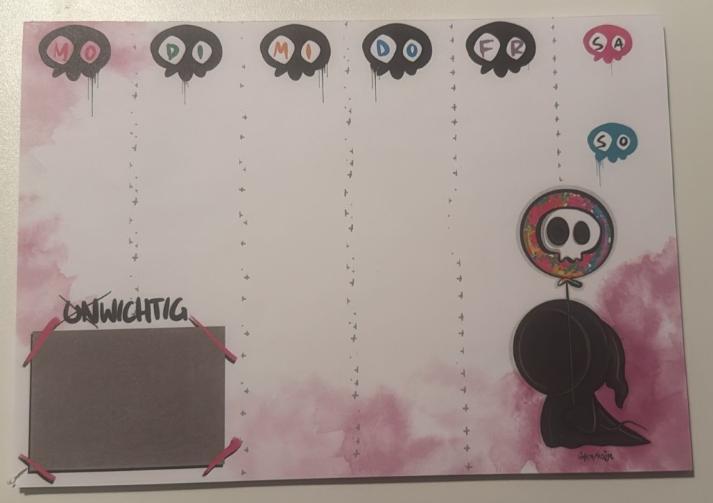 Bild 1 von Mein Kritzel-Mal- und Schreibblock A4 Wochenplaner 4 Motive  / (Planer A4 quer) Tödchen